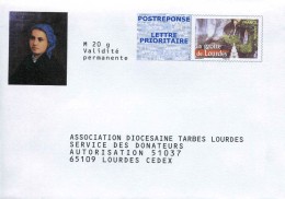 POSTREPONSE  "ASSOCIATION DIOCESAINE TARBES LOURDES" Avec Timbre "La Grotte De Lourdes"- Au Verso N° 08P385 - PAP: Antwort