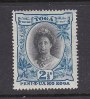 Tonga SG 58 1921 Queen Salote Two And Half Pence Blue  Mint - Tonga (1970-...)