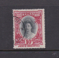 Tonga SG 62 1922 Queen Salote Ten Pence Black And Lake Used - Tonga (1970-...)