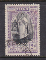 Tonga SG 71 1938 Queen Salote 20th Anniversary Of Accession  2d Black And Purple Used - Tonga (1970-...)