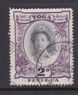 Tonga SG 76 1942 Queen Salote Two Pence Black And Purple Used - Tonga (1970-...)