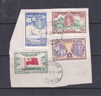 Tonga SG 97-100 1951 50th Anniversary Of Treaty Of Friendship Used On Piece - Tonga (1970-...)