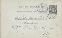 ENTIER POSTAL REPIQUAGE 10c Sage  " Aux Forges De Vulcain " PARIS Juillet 1894   ................G - Cartes Postales Repiquages (avant 1995)