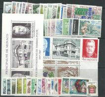 Monaco Année Complète Timbres Poste  1987 Du N° 1562 Au N° 1613  XX, Les 52  Valeurs Sans Charnière TB - Full Years