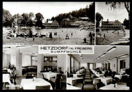 6090 - Alte Foto Ansichtskarte - Hetzdorf - Kr. Freiberg - Sumpfmühle Mühle Gaststätte Freibad - N. Gel - TOP - Hetzdorf