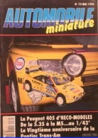 AUTOMOBILE MINIATURE - N.72 - MAI 1990 - PEUGEOT 405 T16 PARIS-DAKAR - HECO MODELS - France
