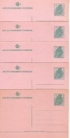 Avis De Changement D'adresse 29 III - Série De 5 Cartes Buzin Identiques - Addr. Chang.