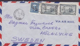 Canada Air Mail Par Avion CLARKSON 1948 Cover Lettre MÖLNLYCKE Sweden - Briefe U. Dokumente
