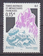 TAAF 2003 Mineral / Apatite 1v  Sheetlet (unfolded) ** Mnh (F5597) - Neufs