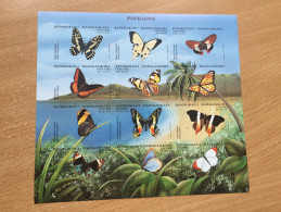 Madagascar 1998 Mi. 2081-92 Fauna Papillons Schmetterlinge Butterflies **MNH IMPERF NON DENTELES UNZÄHNT - Madagaskar (1960-...)
