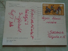 D139000 Hungary   Stamp  On Postcard  Daimler  -automobile  -Siófok 1970 - Sonstige (Land)