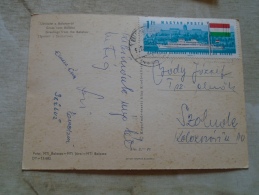 D139006 Hungary   Stamp  On Postcard  -Steamer  Paquebot  Danube  River  1968  -Balaton - Other (Sea)