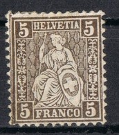 Sello 5 Ct Hevetia, Fils Soie  1881.  Yvert Num 50 * - Ongebruikt