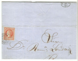 Carta De 1860 Con Matasellos De Tolosa (guipuzcoa) Y Por Detras San Sebastian. - Lettres & Documents