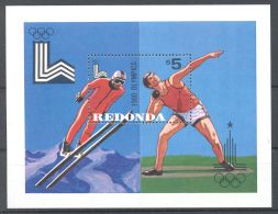 Redonda - 1980 Lake Placid Block MNH__(TH-16624) - 1960-1981 Ministerial Government