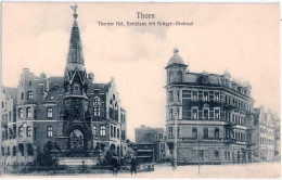 THORN Thorner Hof Kreishaus Mit Krieger Denkmal Torun Belebt Postalisch Ungelaufen 10.10.1919 Datiert - Westpreussen