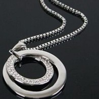 Collana Con Cerchi E Cristalli Rhinestone - Necklaces/Chains