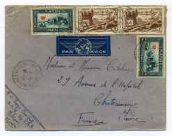 Lettre  MEKNES VILLE NOUVELLE / Poste Par Avion / Aff Composé TP Maroc- 1941 - Airmail