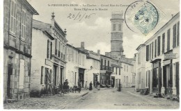 Saint-Pierre D´Oléron - Le Clocher -grand Rue Du Commerce Entre L´église Et Le Marché (Maison Moureu ), 1906 - Saint-Pierre-d'Oleron