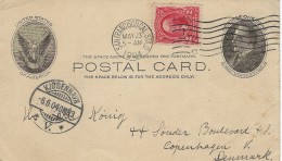 Uprated Postal Card   Sent To Denmark  H-747 - 1901-20