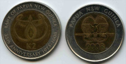 Papouasie Nouvelle Guinée Papua New Guinea 2 Kina 2008 35 Ans De La Banque KM 51 - Papoea-Nieuw-Guinea