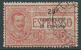 1921 DALMAZIA USATO ESPRESSO 25 CENT - CZ7-5 - Dalmatia
