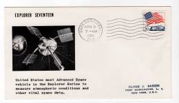 LETTRE  ESPACE - CAPE CANAVERAL  03/04/1963 - EXPLORER 17 - América Del Norte