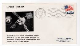 LETTRE  ESPACE - CAPE CANAVERAL  03/04/1963 - EXPLORER 17 - Amérique Du Nord