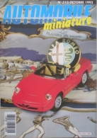 AUTOMOBILE MINIATURE - N.113 - OCTOBRE 1993 - ALFA ROMEO SPIDER 2000 1/18 JOUEF - France