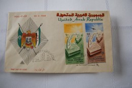 A591 - EGYPT EGITTO ÄGYPTEN Birth Of United Arab Republic FDC 22.3.1958 - Storia Postale