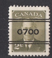 285 Canada Re Giorgio VI Precancelled Preobliterato "0700" - Voorafgestempeld