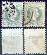 Levante-Austriaco-15 - 1867 - Yvert & Tellier N. A2 + B2 (o) Used - Privo Di Difetti Occulti. - Oriente Austriaco