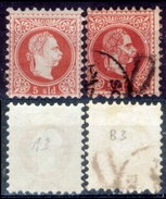 Levante-Austriaco-18 - 1867 - Yvert & Tellier N. A3 + B3 (+/o) LH/Used - Privo Di Difetti Occulti. - Oostenrijkse Levant