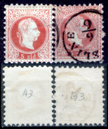 Levante-Austriaco-19 - 1867 - Yvert & Tellier N. A3 + B3 (+/o) LH/Used - Privo Di Difetti Occulti. - Levant Autrichien