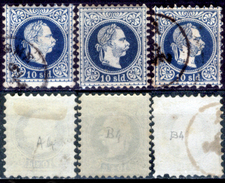 Levante-Austriaco-20 - 1867 - Yvert & Tellier N. A4 (+) + A4 + B4 (o) LH/Used - Privo Di Difetti Occulti. - Oriente Austriaco