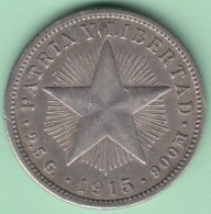 1915-MN-115 CUBA KM A12 SILVER 10c STAR 1915 VF . - Kuba