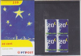 Nederland 2001 20 Cent 1w  In Blok Van 4 In  Postzegelmapje 239 ** Mnh (31875) - Neufs