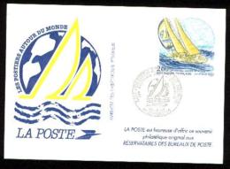 Simili Entier Postal Bateau La Poste Oblitéré Cherbourg 25.9.93 Schiff Boat Voilier Voile Postier PSEUDO GANZSACHE GS - Sailing