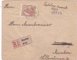 Eingeschriebener Brief Bacsalmas Nach München Mit Madonna 100 Korona, 1923 - Lettres & Documents