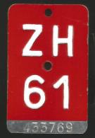 Velonummer Zürich ZH 61 - Number Plates