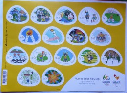 Brasil 2016 ** Nuestros Sellos Juegos Rio 2016. 16 Autoadhesivos.   See Desc. - Unused Stamps