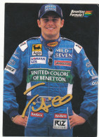 F1 Championship Giancarlo Fisichella Driver Benetton , Vintage Old Postcard - Rallyes