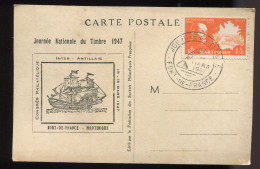 CP. Martinique   - Journée Du Timbre 1947 - Congrès Philatélique Fort De France - Cartas & Documentos