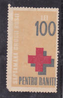 #144      RED CROSS WEEK, 100 LEI, LEFT CORNER IS A LITTLE DAMAGED, MNH**,   ROMANIA. - Fiscaux