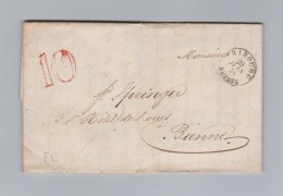 Heimat Schweiz FR FRIBOURG 1858-06-29 Brief Ohne Marke Nach Bienne - Storia Postale