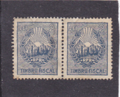 #146     FISCAUX STAMP, REVENUE STAMP, 2X STAMPS IN PAIR,    ROMANIA. - Steuermarken