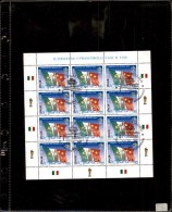 ITALIA 2001 MINIFOGLIO ITALIA CAMPIONE DEL MONDO ANNULLO PRIMO GIORNO - Used Stamps