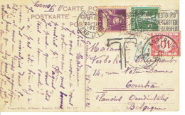 Taxe  De 10 C Sur CP Illustrée De GENEVE (SUISSE) à KORTRIJK En 1921 - Autres & Non Classés