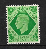 GB 1937 KGVI Definitives,7d Emerald-green LMM (4648) - Ongebruikt