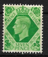 GB 1937 KGVI Definitives,7d Emerald-green MM (4650) - Neufs